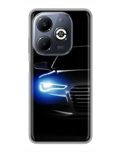 Чехол для Infinix Smart 8 Plus с картинкой «Неоновый взгляд Audi»