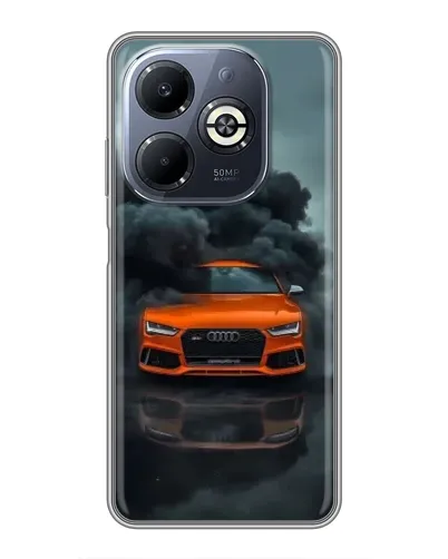 Чехол для Infinix Smart 8 Plus с картинкой «Audi в облаках дыма»
