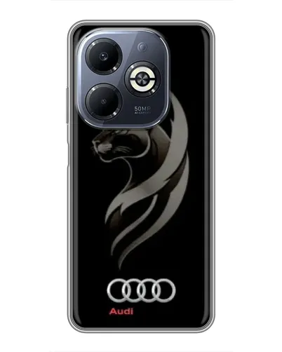 Чехол для Infinix Smart 8 Plus с картинкой «Графика — пантера и Audi»