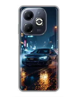 Чохол для Infinix Smart 8 Plus з картинкою «Нічне місто та Audi» Чохол для Infinix Smart 8 Plus з картинкою «Нічне місто та Audi»