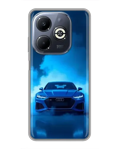 Чехол для Infinix Smart 8 Plus с картинкой «Audi — голубая энергия»