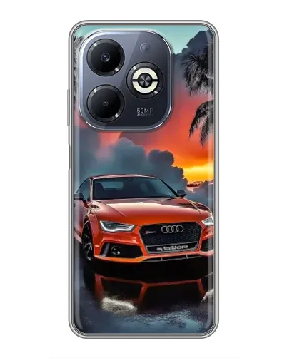 Чехол для Infinix Smart 8 Plus с картинкой «Audi — закат»