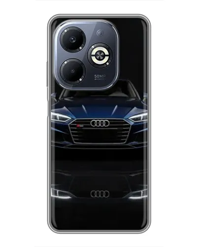 Чехол для Infinix Smart 8 Plus с картинкой «Audi — ночное отражение»