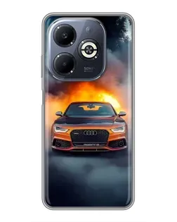 Чохол для Infinix Smart 8 Plus з картинкою «Audi у вогняному диму» Чохол для Infinix Smart 8 Plus з картинкою «Audi у вогняному диму»