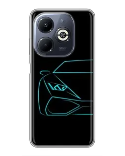 Чохол для Infinix Smart 8 Plus з картинкою «Блакитний силует Lamborghini» Чохол для Infinix Smart 8 Plus з картинкою «Блакитний силует Lamborghini»
