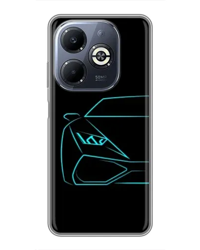 Чехол для Infinix Smart 8 Plus с картинкой «Голубой силуэт Lamborghini» Чехол для Infinix Smart 8 Plus с картинкой «Голубой силуэт Lamborghini»