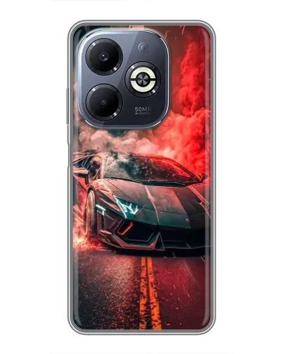 Чехол для Infinix Smart 8 Plus с картинкой «Lamborghini красный дым» Чехол для Infinix Smart 8 Plus с картинкой «Lamborghini красный дым»