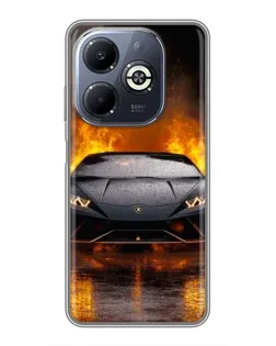 Чохол для Infinix Smart 8 Plus з картинкою «Lamborghini у вогні» Чохол для Infinix Smart 8 Plus з картинкою «Lamborghini у вогні»