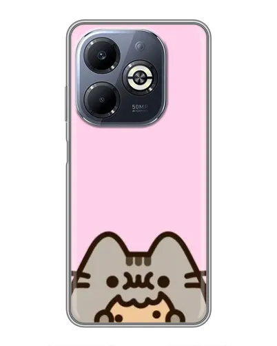 Чехол для Infinix Smart 8 Plus с картинкой «Pusheen и печенье»