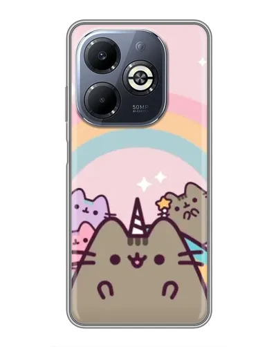 Чехол для Infinix Smart 8 Plus с картинкой «Единорог Pusheen»
