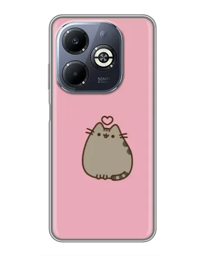 Чехол для Infinix Smart 8 Plus с картинкой «Pusheen сердце»