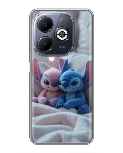 Чехол для Infinix Smart 8 Plus с картинкой «Плюшевые Стич Ангел»