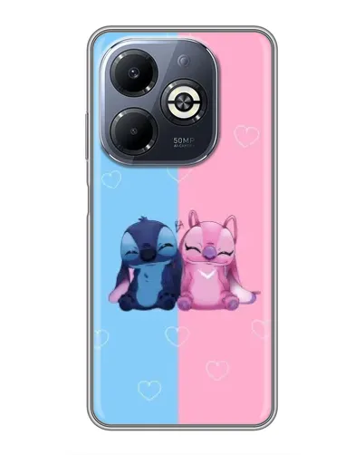 Чехол для Infinix Smart 8 Plus с картинкой «Stitch и Angel Love»