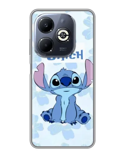 Чехол для Infinix Smart 8 Plus с картинкой «Stitch среди цветов»