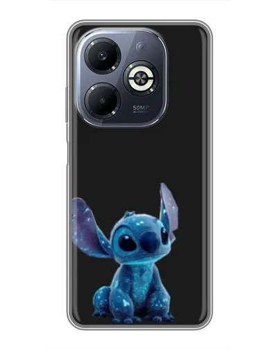 Чехол для Infinix Smart 8 Plus с картинкой «Стич на черном»