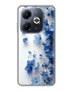 Чохол для Infinix Smart 8 Plus з картинкою «Блакитний квітковий каскад»