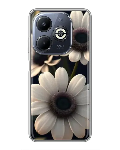 Чехол для Infinix Smart 8 Plus с картинкой «Белые маргаритки макро»