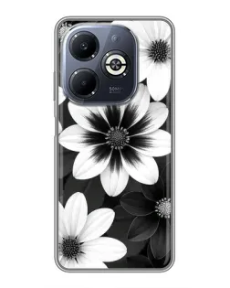 Чохол для Infinix Smart 8 Plus з картинкою «Монохромні айстри»