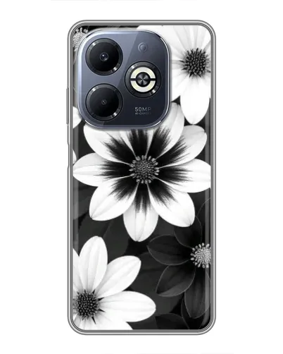 Чехол для Infinix Smart 8 Plus с картинкой «Монохромные астры»