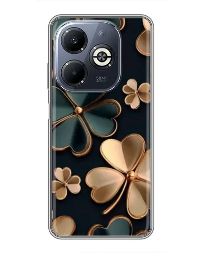 Чехол для Infinix Smart 8 Plus с картинкой «Клевер в золоте»