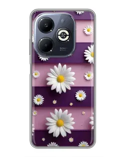 Чохол для Infinix Smart 8 Plus з картинкою «Ромашки на фіолетовому»