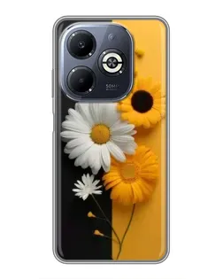 Чохол для Infinix Smart 8 Plus з картинкою «Соняшник та ромашка»