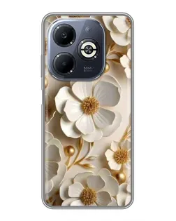 Чохол для Infinix Smart 8 Plus з картинкою «Білі паперові квіти»