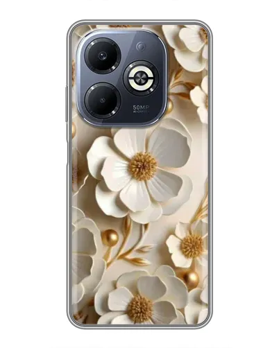 Чехол для Infinix Smart 8 Plus с картинкой «Белие бумажние  цвети»
