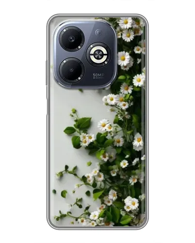 Чехол для Infinix Smart 8 Plus с картинкой «Ветка мелких белых цветов»
