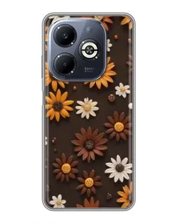 Чохол для Infinix Smart 8 Plus з картинкою «Візерунок з маленьких соняшників»