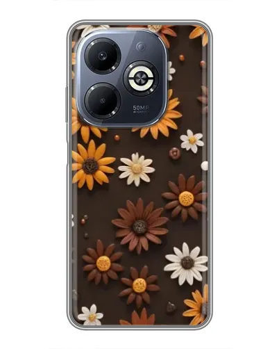 Чехол для Infinix Smart 8 Plus с картинкой «Узор из маленьких подсолнухов»