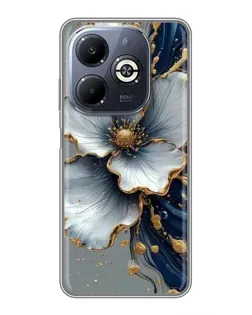 Чохол для Infinix Smart 8 Plus з картинкою «Біла квітка та золотий флюїд»