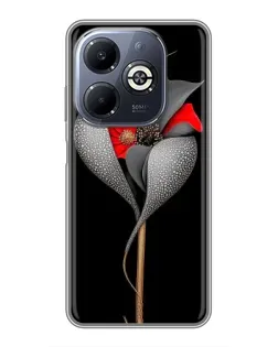 Чохол для Infinix Smart 8 Plus з картинкою «Срібна фантазійна квітка»