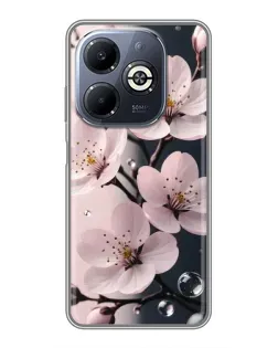 Чохол для Infinix Smart 8 Plus з картинкою «Ніжня сакура та краплі»