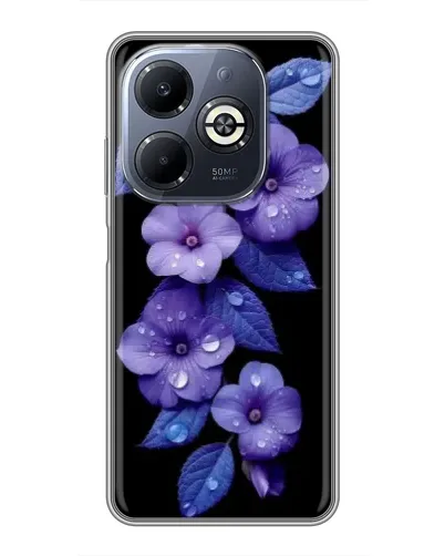 Чехол для Infinix Smart 8 Plus с картинкой «Фиолетовые цветы с росою»