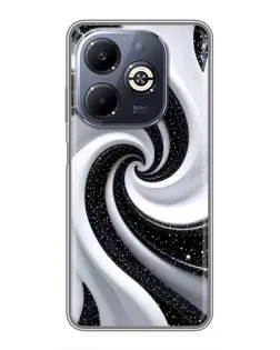 Чохол для Infinix Smart 8 Plus з картинкою «Чорно-біла спіраль»