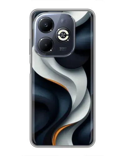 Чехол для Infinix Smart 8 Plus с картинкой «Объемные черно-белые ленты»