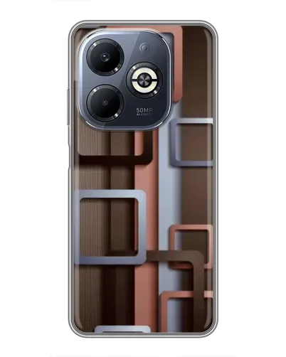 Чехол для Infinix Smart 8 Plus с картинкой «Коричневые объемные квадраты»