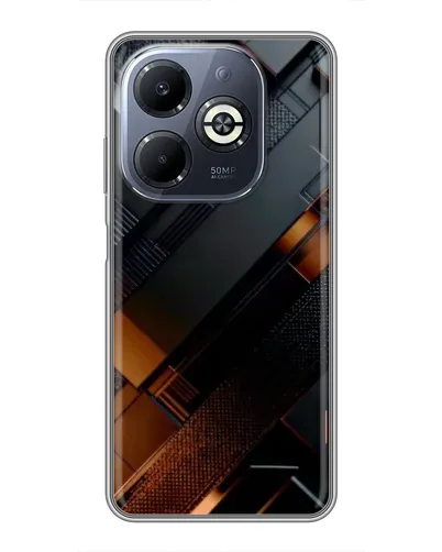 Чехол для Infinix Smart 8 Plus с картинкой «Черные геометрические блоки»