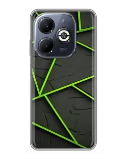 Чехол для Infinix Smart 8 Plus с картинкой «Зеленые геометрические линии»