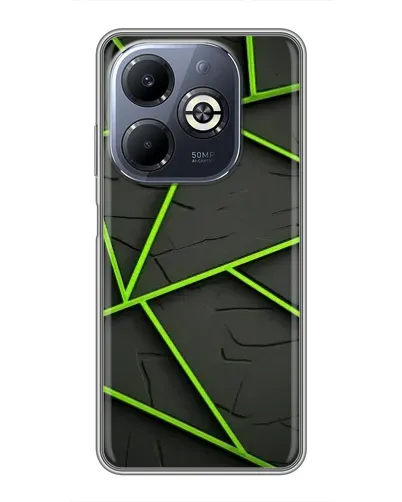 Чехол для Infinix Smart 8 Plus с картинкой «Зеленые геометрические линии»