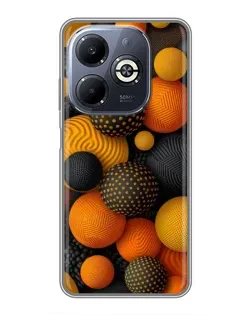 Чехол для Infinix Smart 8 Plus с картинкой «Объемные оранжевые сферы»