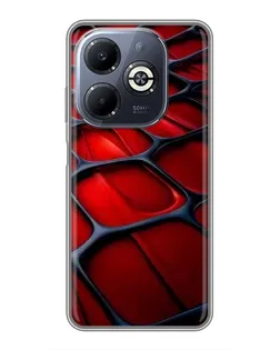 Чехол для Infinix Smart 8 Plus с картинкой «Красная глянцевая сетка»