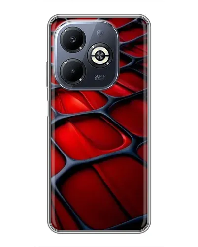 Чехол для Infinix Smart 8 Plus с картинкой «Красная глянцевая сетка»