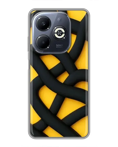 Чехол для Infinix Smart 8 Plus с картинкой «Черное желтое переплетение»