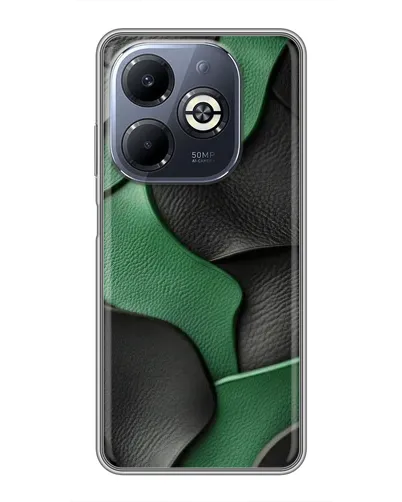 Чехол для Infinix Smart 8 Plus с картинкой «Зеленые кожаные волны»