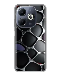 Чехол для Infinix Smart 8 Plus с картинкой «Объемная темная решетка»