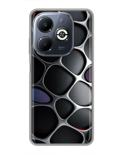 Чехол для Infinix Smart 8 Plus с картинкой «Объемная темная решетка»
