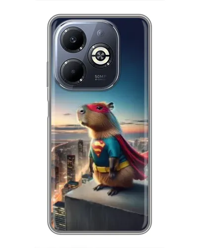 Чохол для Infinix Smart 8 Plus з картинкою «Капі-мен супергерой» Чохол для Infinix Smart 8 Plus з картинкою «Капі-мен супергерой»