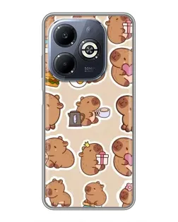 Чохол для Infinix Smart 8 Plus з картинкою «Капібари паттерн»